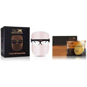 Glo24K Colour LED Mask Gold & Collagen Anti-Aging Facial Masks 5-Pack Bundle
